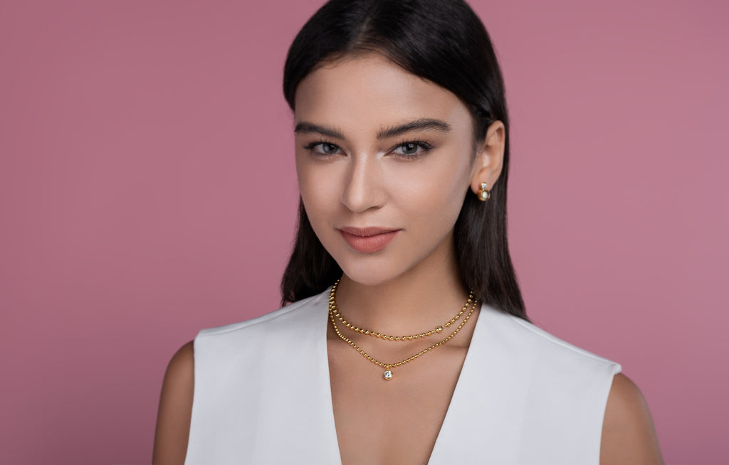 1-carat High-quality Morganite Gemstone-laden Luxurious And Fashionable Minimalist Trend Jewelry Silver Pendant Necklace With Collar Chain, S925 Silver Electroplated With Gold null