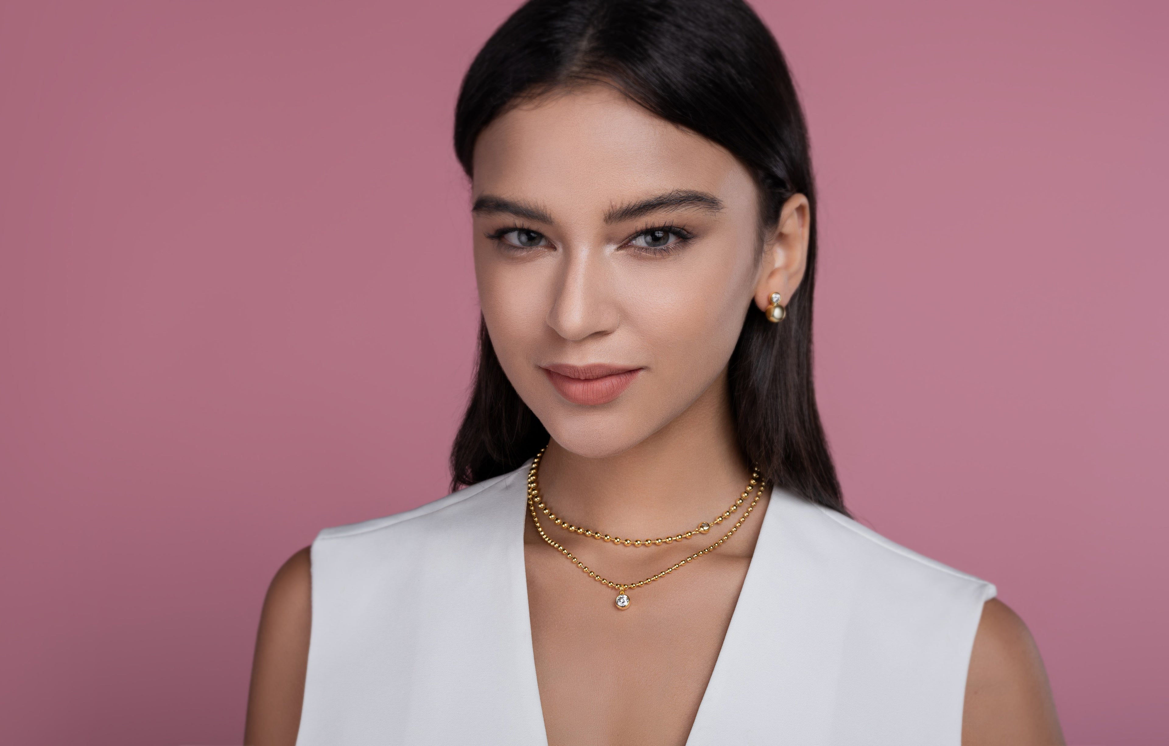 1-carat High-quality Morganite Gemstone-laden Luxurious And Fashionable Minimalist Trend Jewelry Silver Pendant Necklace With Collar Chain, S925 Silver Electroplated With Gold null