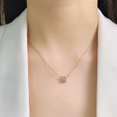 Simple Four-claw Single Diamond Pendant Female Temperament Titanium Steel Necklace null