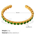 Light Luxury Vintage Style Open Bracelet With Multi-color Zircon, Stainless Steel, Stackable And Versatile C-shaped Bracelet. null Light Luxury Zircon C Bracelet