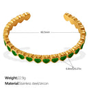 Light Luxury Vintage Style Open Bracelet With Multi-color Zircon, Stainless Steel, Stackable And Versatile C-shaped Bracelet. null Light Luxury Zircon C Bracelet