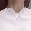 Simple Four-claw Single Diamond Pendant Female Temperament Titanium Steel Necklace null