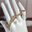 V-shaped 18K Genuine Gold Electroplated Bracelet Ring Set null