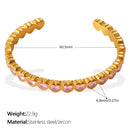Light Luxury Vintage Style Open Bracelet With Multi-color Zircon, Stainless Steel, Stackable And Versatile C-shaped Bracelet. null Light Luxury Zircon C Bracelet