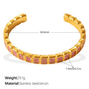 Light Luxury Vintage Style Open Bracelet With Multi-color Zircon, Stainless Steel, Stackable And Versatile C-shaped Bracelet. null Light Luxury Zircon C Bracelet