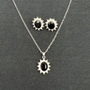 European And American Fashion SUNFLOWER Zircon Ear Stud Necklace Suit null