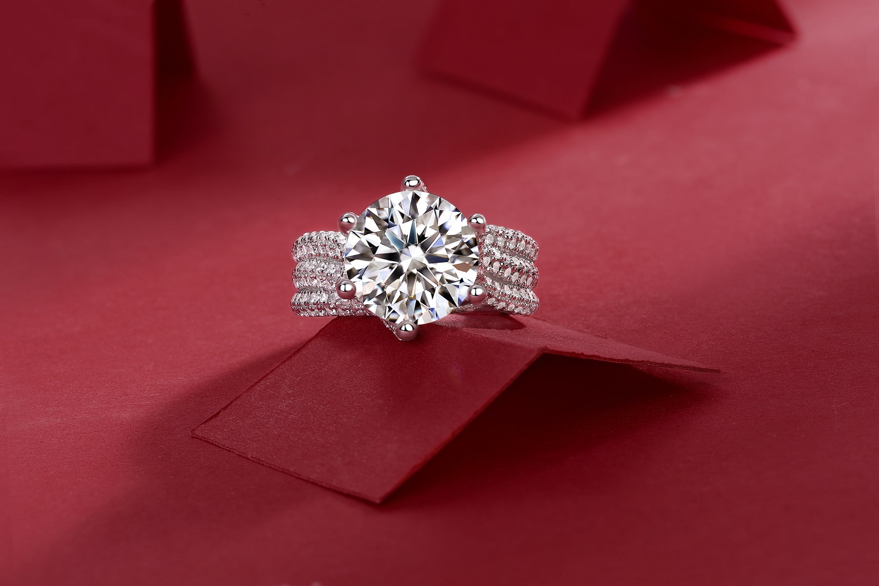 1Luxury Fashion Large Diamond Ring Moissanite Silver Ring Prohibit Tk Sales Trendyproductsprecious diamond engagement band