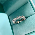 Leaf And Horse-eye Ring For Women Fashionable Fully Paved With Diamonds null Leaf Horse-eye Diamond Ring 