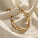 18K Gold Double-layer White Zircon Bracelet null