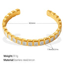 Light Luxury Vintage Style Open Bracelet With Multi-color Zircon, Stainless Steel, Stackable And Versatile C-shaped Bracelet. null Light Luxury Zircon C Bracelet