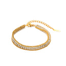 18K Gold Double-layer White Zircon Bracelet null