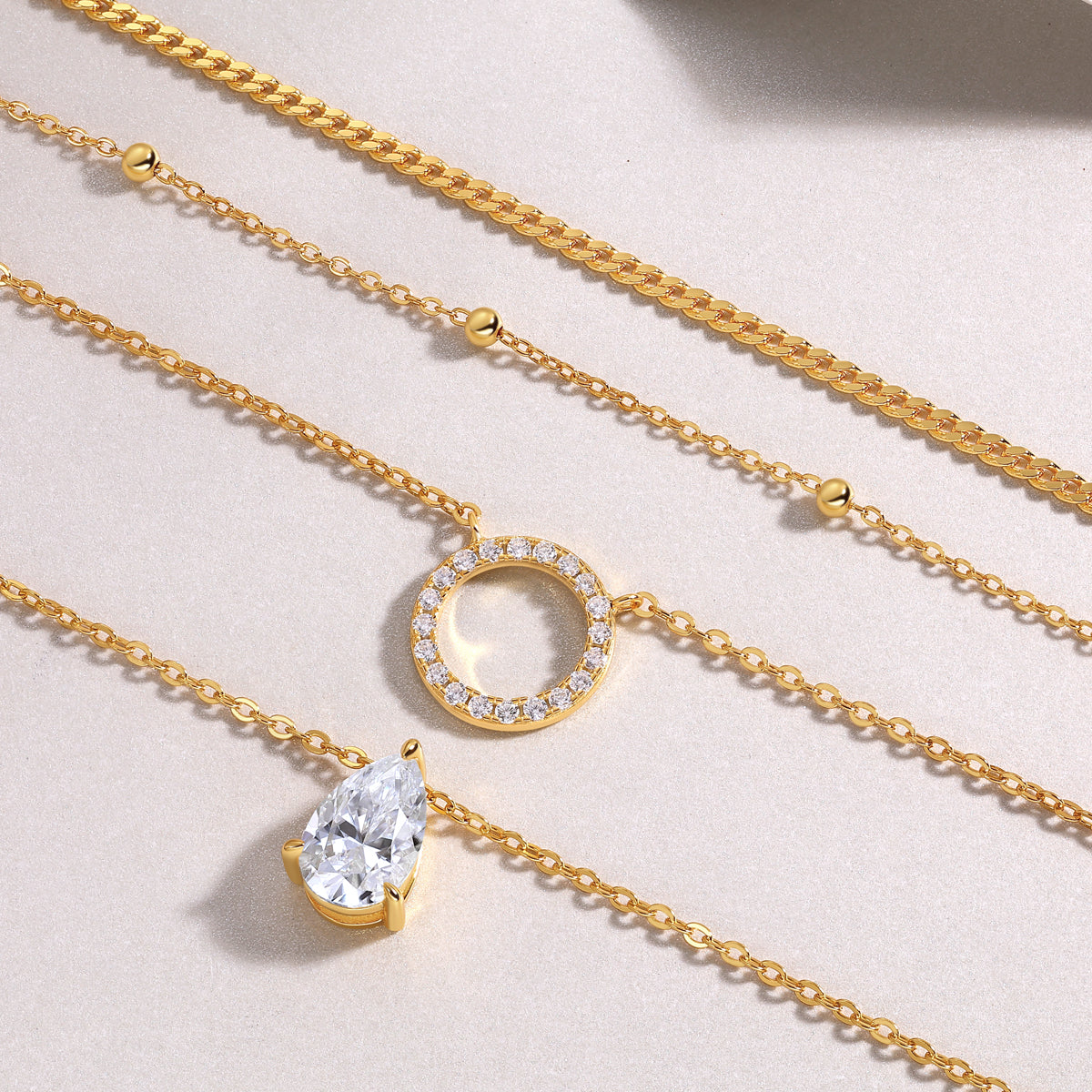 Pear-shaped Inlay Of Top-quality Moissanite, Luxurious And Fashionable, Minimalist Trend Jewelry, Silver Pendant Necklace, Collar Chain, S925 Silver Electroplated With Gold null