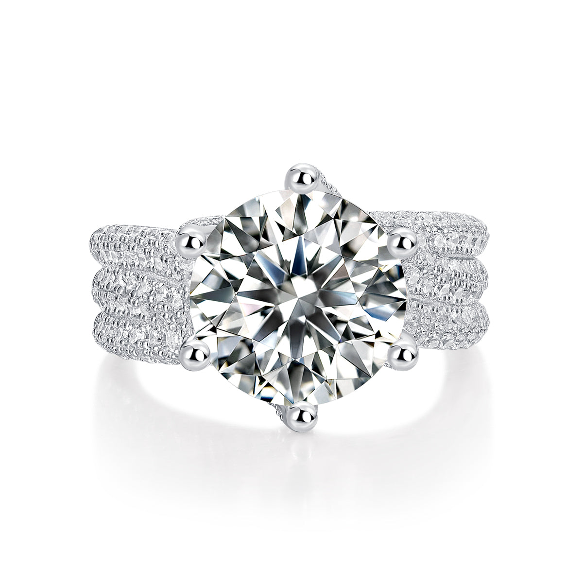1Luxury Fashion Large Diamond Ring Moissanite Silver Ring Prohibit Tk Sales Trendyproductsprecious diamond engagement band