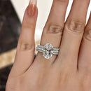 Full Diamond Big Bare Stone Closed Three Layer Full Diamond Classic Three Set Ring null