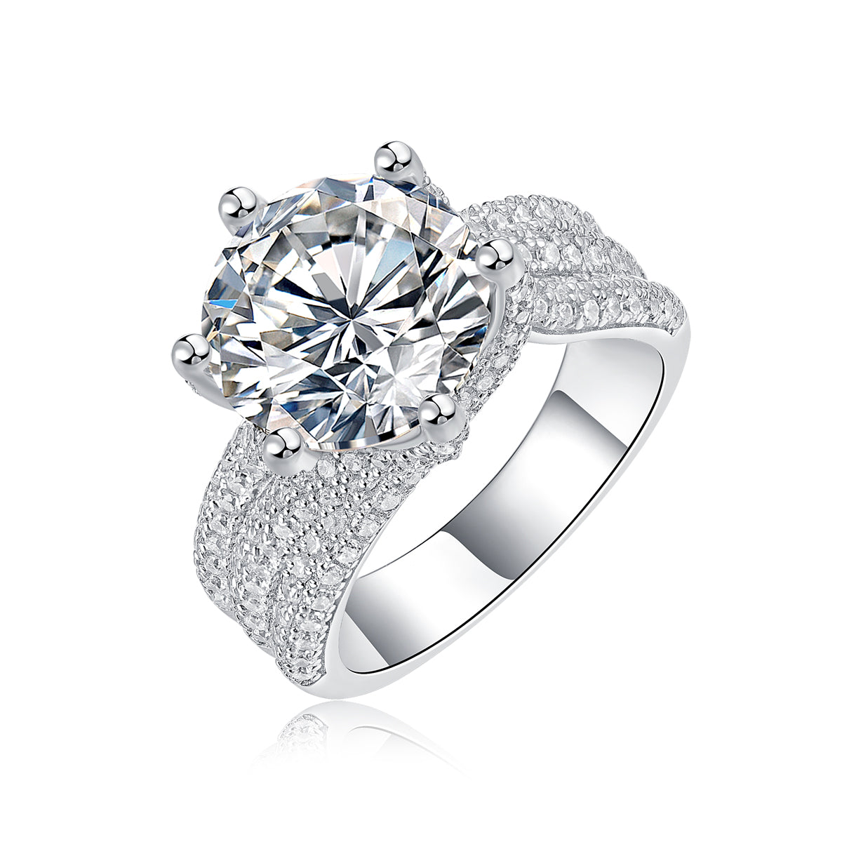 1Luxury Fashion Large Diamond Ring Moissanite Silver Ring Prohibit Tk Sales Trendyproductsprecious diamond engagement band