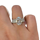 Full Diamond Big Bare Stone Closed Three Layer Full Diamond Classic Three Set Ring null