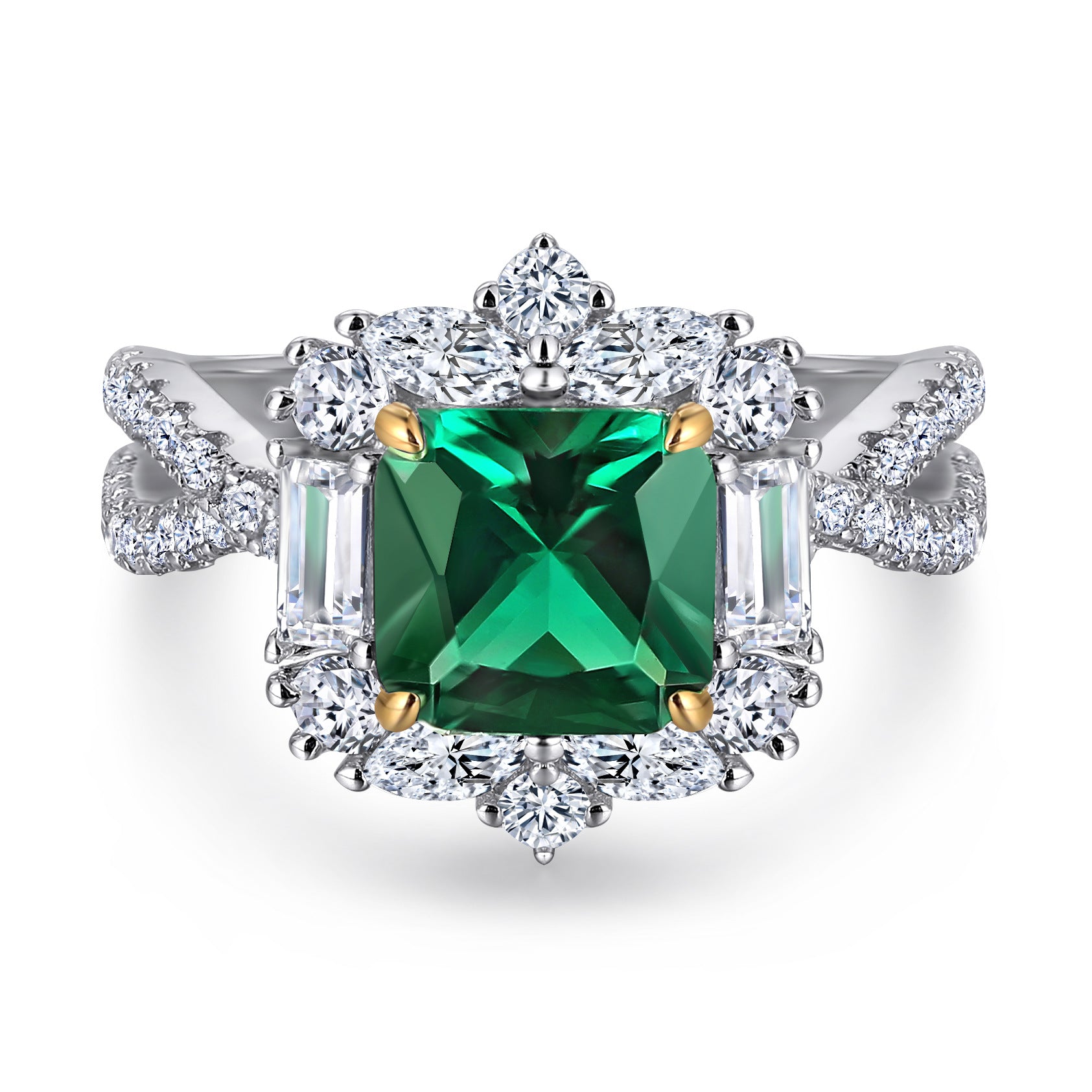 Grandmother Princess-shaped European And American Fashion Engagement Ring null Princess-shaped engagement ring