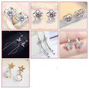 S925 Sterling Silver Suit Female Combination Exquisite Fashion Long Bow Earrings null S925 sterling silver long bow earrings for women
