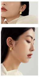 925 Sterling Silver Stud Earrings Earrings Female Plated 14k Gold Premium Sense Of Niche Design Ginkgo Biloba National Style Silver Jewellery null 925 Sterling Silver Stud Earrings Female Plated