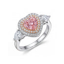 925 Sterling Silver Heart-Shaped Moissanite Ring null