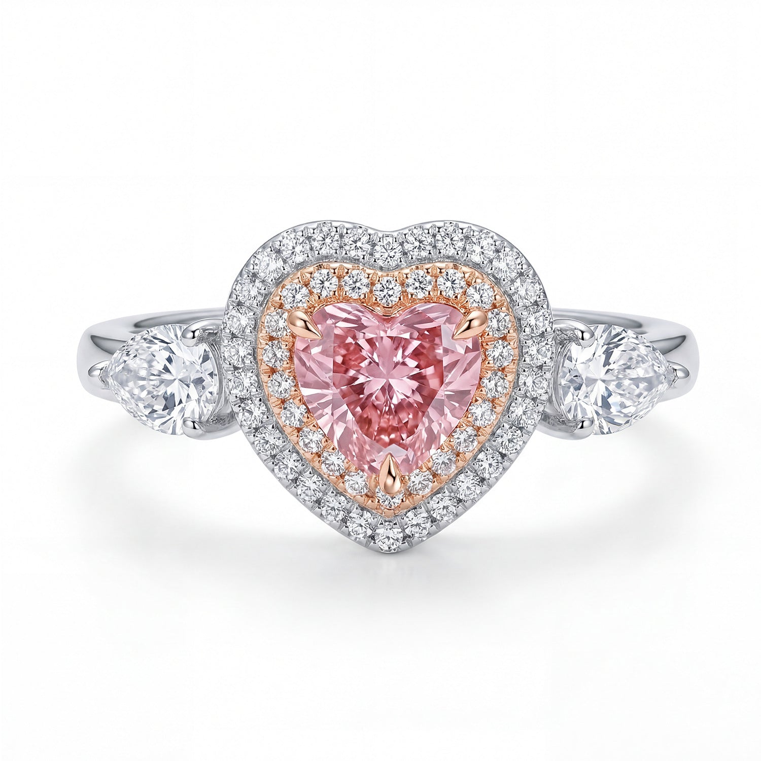 925 Sterling Silver Heart-Shaped Moissanite Ring null