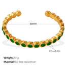 Light Luxury Vintage Style Open Bracelet With Multi-color Zircon, Stainless Steel, Stackable And Versatile C-shaped Bracelet. null Light Luxury Zircon C Bracelet