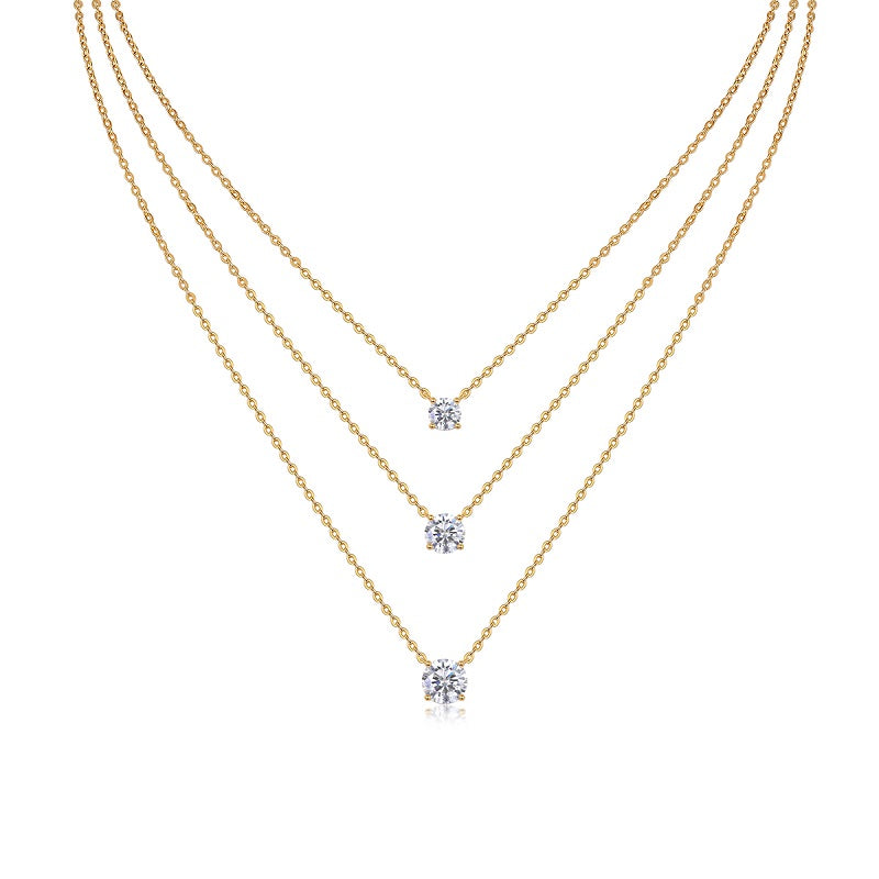 3-carat High-quality Morganite Gemstone-laden Luxurious And Fashionable Minimalist Trend Jewelry Silver Pendant Necklace With Collar Chain, S925 Silver Electroplated With Gold null