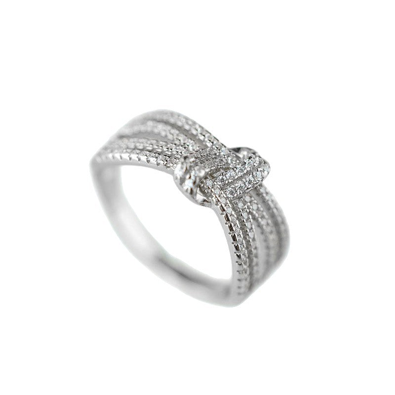 Colorfast Cross Copper Ring With Zircon Inlay null