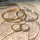 V-shaped 18K Genuine Gold Electroplated Bracelet Ring Set null