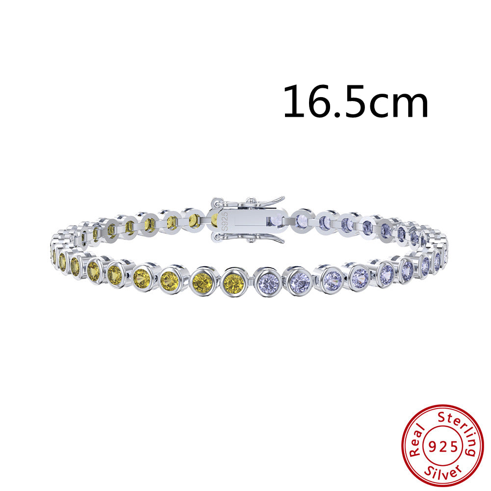 S925 Sterling Silver Two-tone Zircon Fashion All-match Bracelet null S925 sterling silver two-tone zircon bracelet