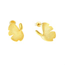 925 Sterling Silver Stud Earrings Earrings Female Plated 14k Gold Premium Sense Of Niche Design Ginkgo Biloba National Style Silver Jewellery null 925 Sterling Silver Stud Earrings Female Plated