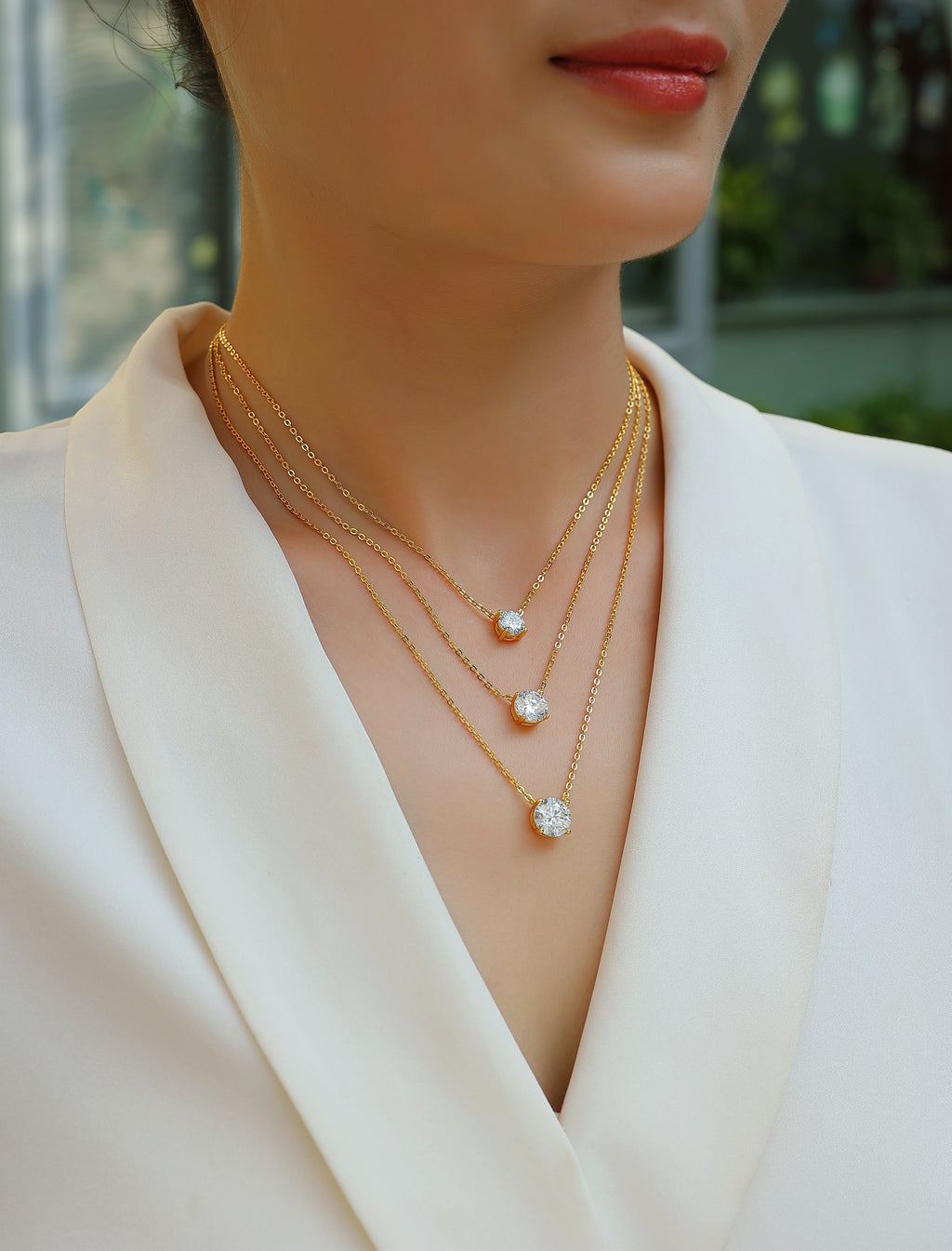3-carat High-quality Morganite Gemstone-laden Luxurious And Fashionable Minimalist Trend Jewelry Silver Pendant Necklace With Collar Chain, S925 Silver Electroplated With Gold null