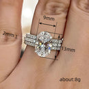 Full Diamond Big Bare Stone Closed Three Layer Full Diamond Classic Three Set Ring null