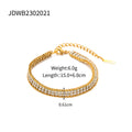 18K Gold Double-layer White Zircon Bracelet null