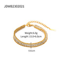18K Gold Double-layer White Zircon Bracelet null