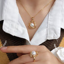 Simple And Exquisite Freshwater Pearl Necklace Suit null