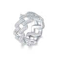 925 Silver Inlaid Moissanite Hip-Hop Full-Cover Ring null