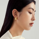 925 Sterling Silver Stud Earrings Earrings Female Plated 14k Gold Premium Sense Of Niche Design Ginkgo Biloba National Style Silver Jewellery null 925 Sterling Silver Stud Earrings Female Plated