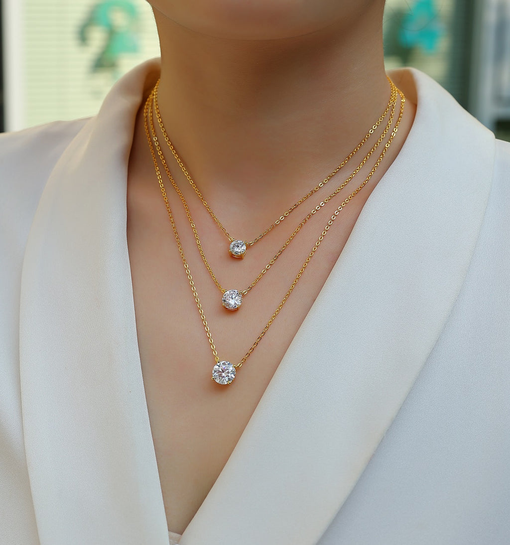 3-carat High-quality Morganite Gemstone-laden Luxurious And Fashionable Minimalist Trend Jewelry Silver Pendant Necklace With Collar Chain, S925 Silver Electroplated With Gold null