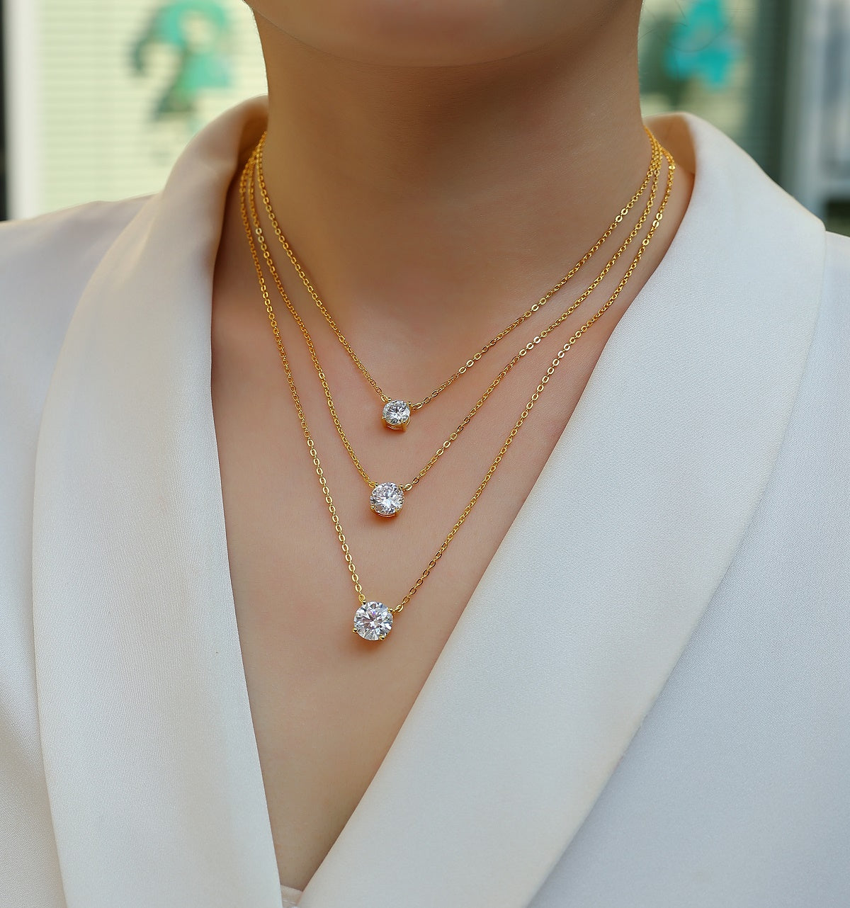 3-carat High-quality Morganite Gemstone-laden Luxurious And Fashionable Minimalist Trend Jewelry Silver Pendant Necklace With Collar Chain, S925 Silver Electroplated With Gold null