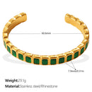 Light Luxury Vintage Style Open Bracelet With Multi-color Zircon, Stainless Steel, Stackable And Versatile C-shaped Bracelet. null Light Luxury Zircon C Bracelet