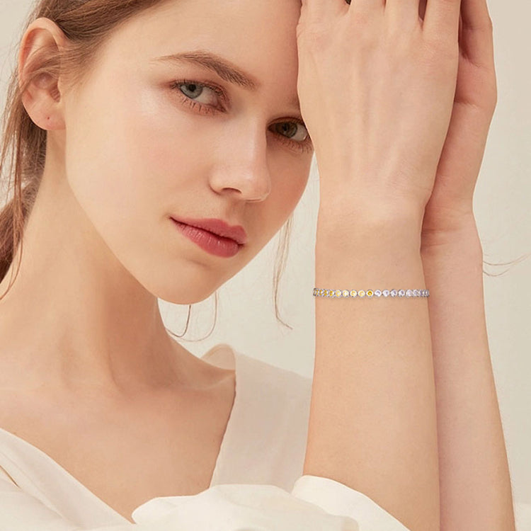 S925 Sterling Silver Two-tone Zircon Fashion All-match Bracelet null S925 sterling silver two-tone zircon bracelet