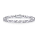 Set With Top-quality Moissanite, This Luxurious And Fashionable Light Luxury Trend Jewelry Silver Bracelet Is Made Of S925 Silver Electroplated With Platinum null