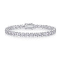 Set With Top-quality Moissanite, This Luxurious And Fashionable Light Luxury Trend Jewelry Silver Bracelet Is Made Of S925 Silver Electroplated With Platinum null jewelry set with top-quality moissanite