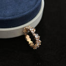 Leaf And Horse-eye Ring For Women Fashionable Fully Paved With Diamonds null