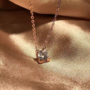 Simple Four-claw Single Diamond Pendant Female Temperament Titanium Steel Necklace null