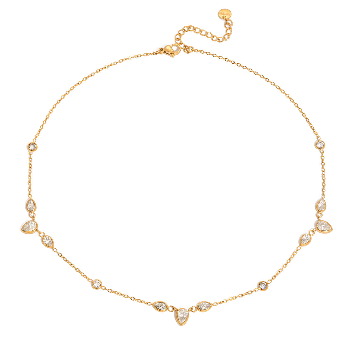 High-End Steel Zircon Pendant Necklace null
