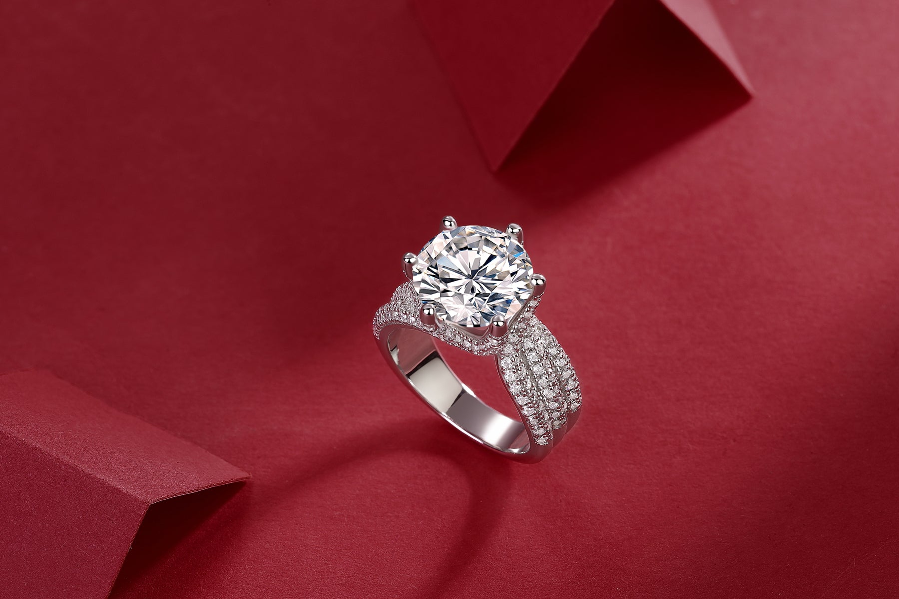 1Luxury Fashion Large Diamond Ring Moissanite Silver Ring Prohibit Tk Sales Trendyproductsprecious diamond engagement band