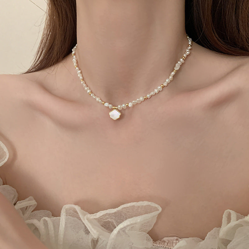 Women's Freshwater Shell Freshwater Pearl Necklace Bracelet null